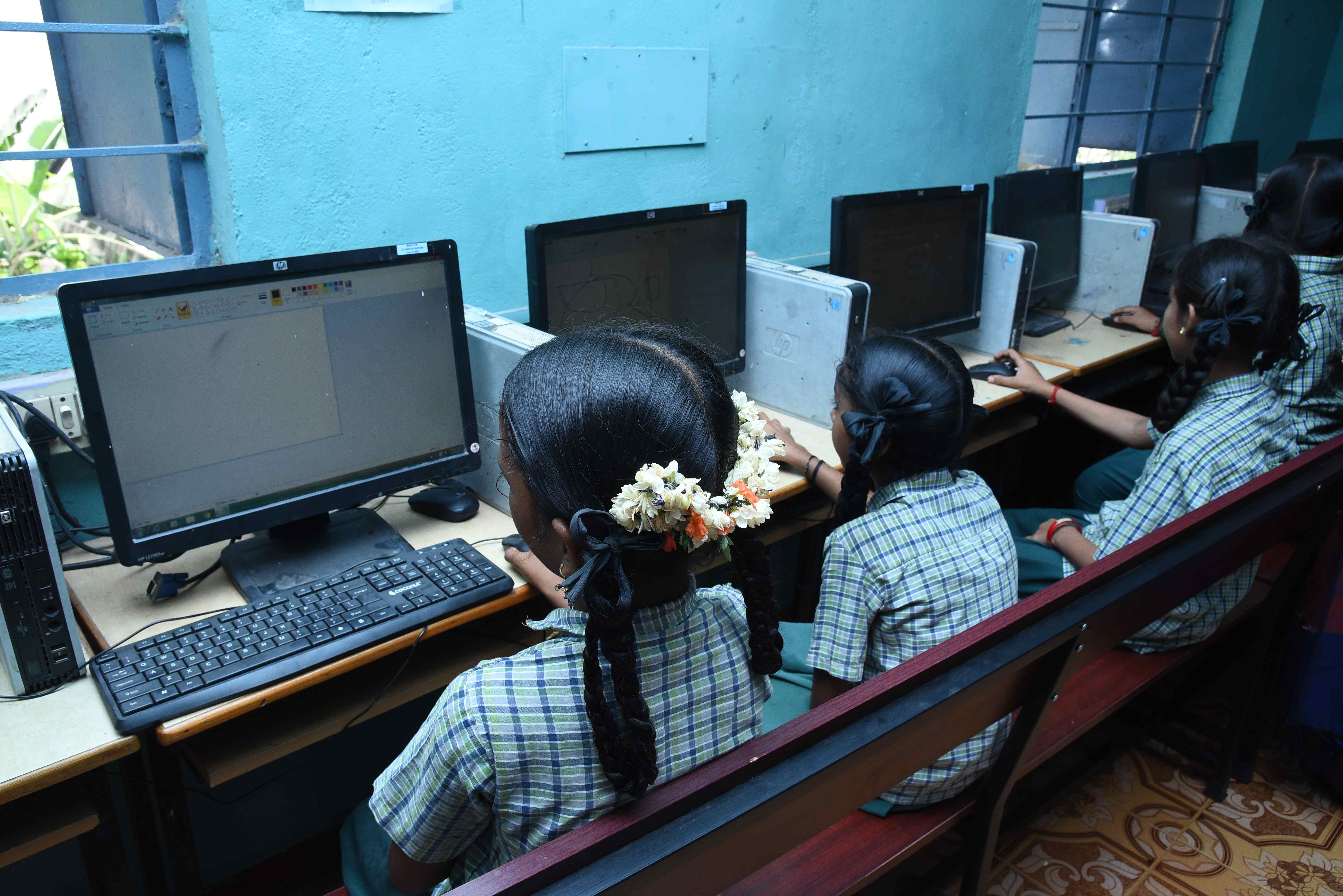Rural Students Computer Literacy - WEEDS program showing participants engaged in activities